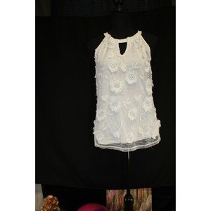 INC /Dress tank shell / (Size PS)  White floral lace with shell underneath